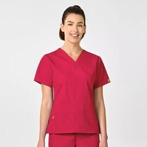 Wonder Wink‎ Red Scrub Top XS